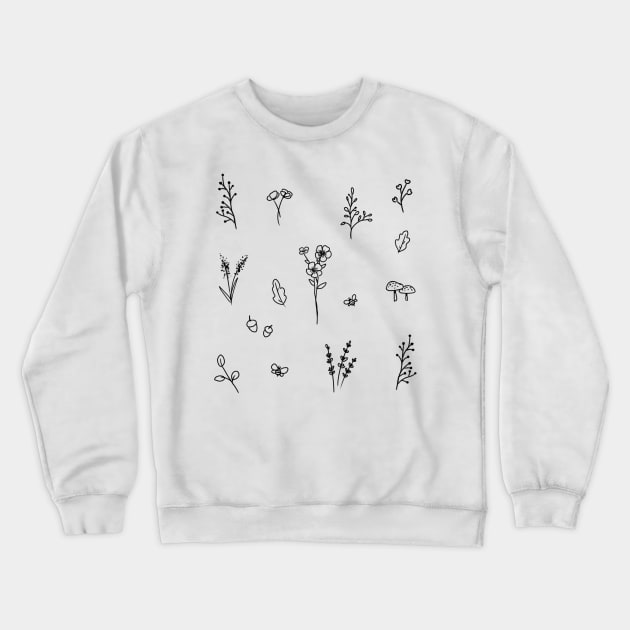 Cute flower doodles Crewneck Sweatshirt by Mayarart